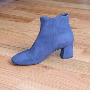 Marc Joseph New York Houston Bootie Navy Blue Block Heel Suede Women’s Size 5
